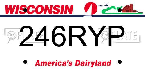 246RYP Wisconsin License Plate