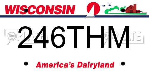 246THM Wisconsin License Plate