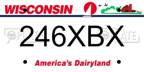 246XBX Wisconsin License Plate