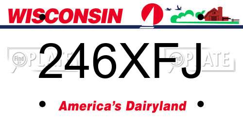246XFJ Wisconsin License Plate