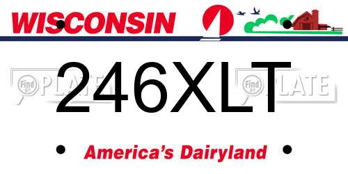 246XLT Wisconsin License Plate