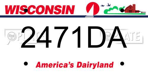 2471DA Wisconsin License Plate