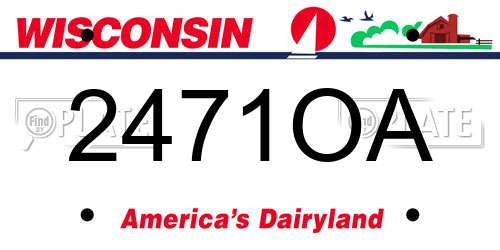 2471OA Wisconsin License Plate