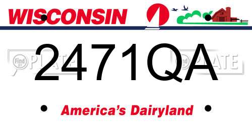 2471QA Wisconsin License Plate