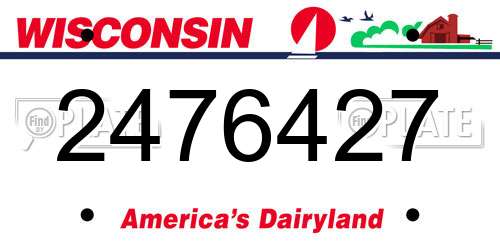2476427 Wisconsin License Plate
