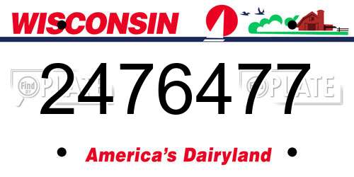 2476477 Wisconsin License Plate