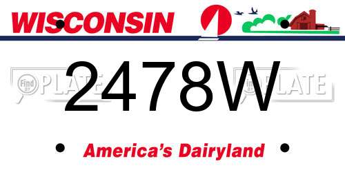 2478W Wisconsin License Plate