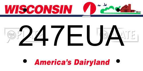 247EUA Wisconsin License Plate