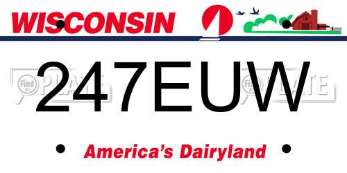 247EUW Wisconsin License Plate