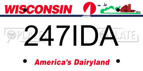247IDA Wisconsin License Plate