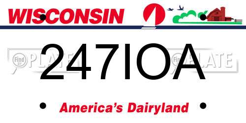 247IOA Wisconsin License Plate