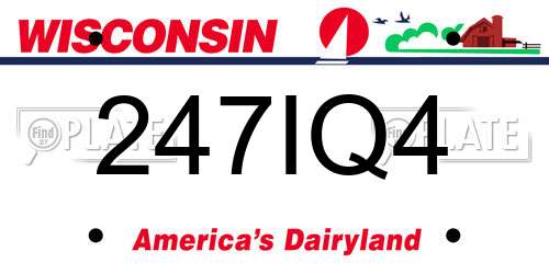 247IQ4 Wisconsin License Plate