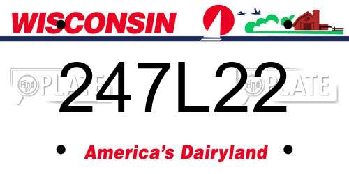 247L22 Wisconsin License Plate