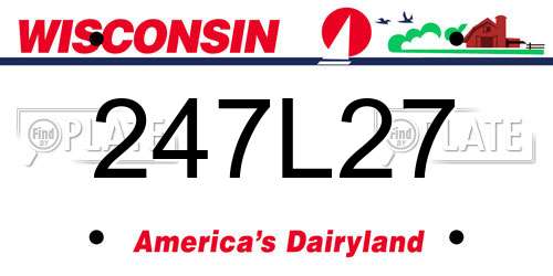 247L27 Wisconsin License Plate