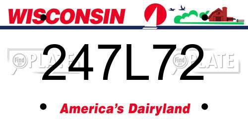247L72 Wisconsin License Plate