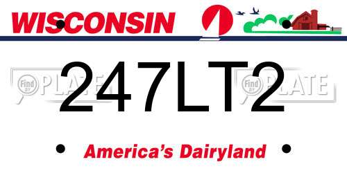 247LT2 Wisconsin License Plate