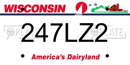 247LZ2 Wisconsin License Plate