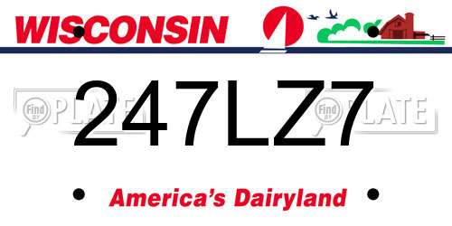 247LZ7 Wisconsin License Plate