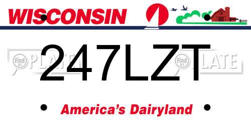 247LZT Wisconsin License Plate
