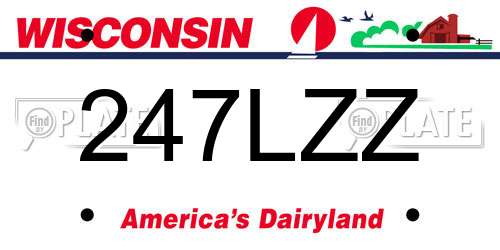 247LZZ Wisconsin License Plate