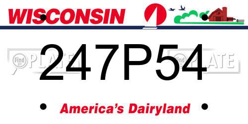 247P54 Wisconsin License Plate