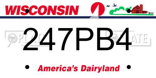 247PB4 Wisconsin License Plate