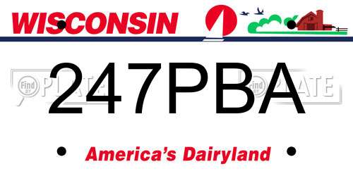 247PBA Wisconsin License Plate
