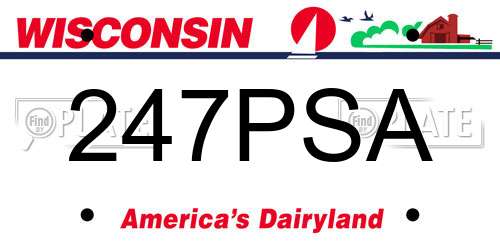 247PSA Wisconsin License Plate