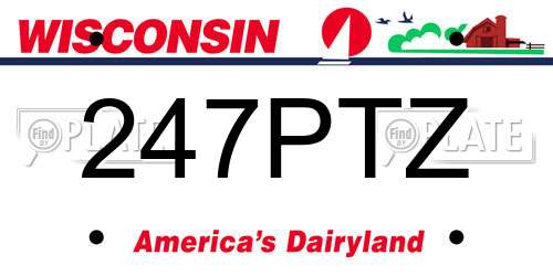 247PTZ Wisconsin License Plate