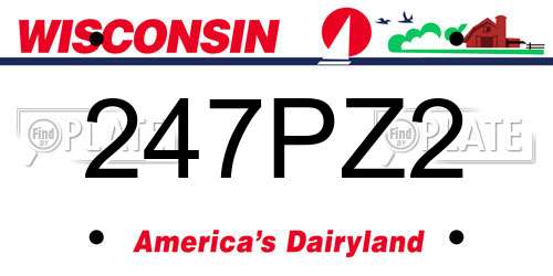247PZ2 Wisconsin License Plate