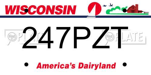 247PZT Wisconsin License Plate