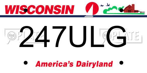 247ULG Wisconsin License Plate