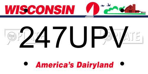 247UPV Wisconsin License Plate