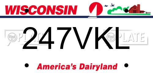 247VKL Wisconsin License Plate
