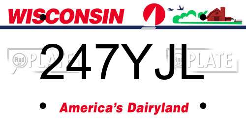 247YJL Wisconsin License Plate