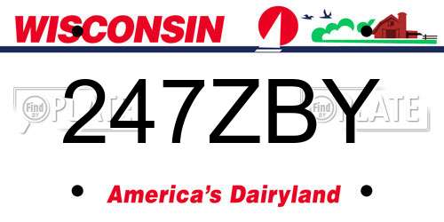 247ZBY Wisconsin License Plate