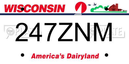 247ZNM Wisconsin License Plate