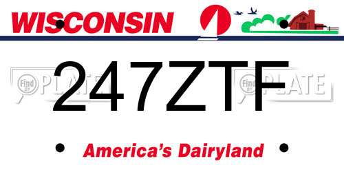 247ZTF Wisconsin License Plate