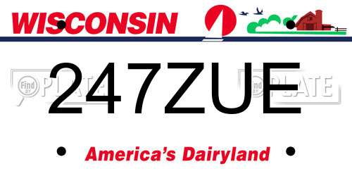 247ZUE Wisconsin License Plate