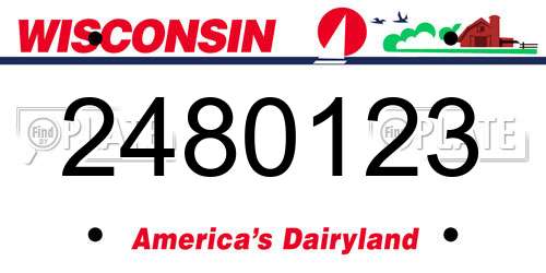 2480123 Wisconsin License Plate