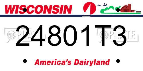 24801T3 Wisconsin License Plate