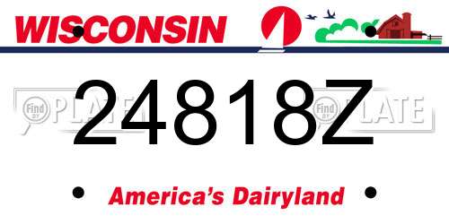 24818Z Wisconsin License Plate
