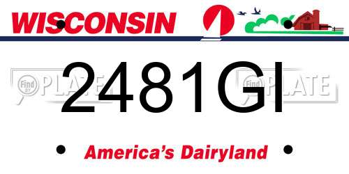 2481GI Wisconsin License Plate