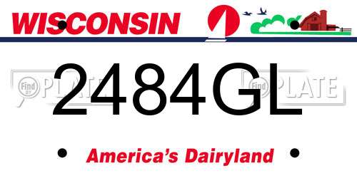 2484GL Wisconsin License Plate