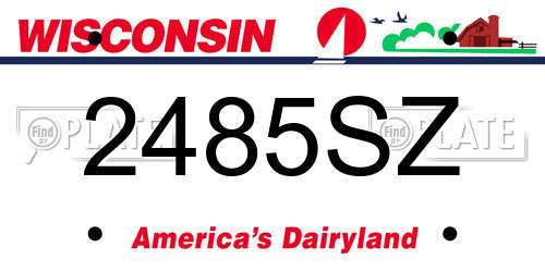 2485SZ Wisconsin License Plate