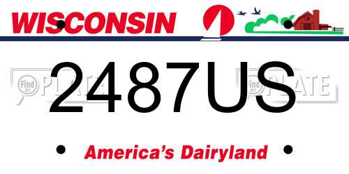 2487US Wisconsin License Plate
