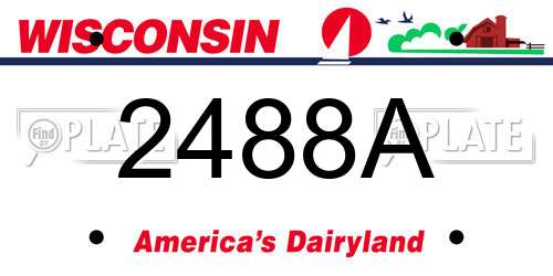 2488A Wisconsin License Plate