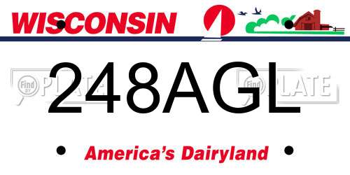 248AGL Wisconsin License Plate