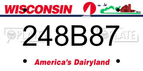 248B87 Wisconsin License Plate
