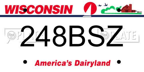 248BSZ Wisconsin License Plate